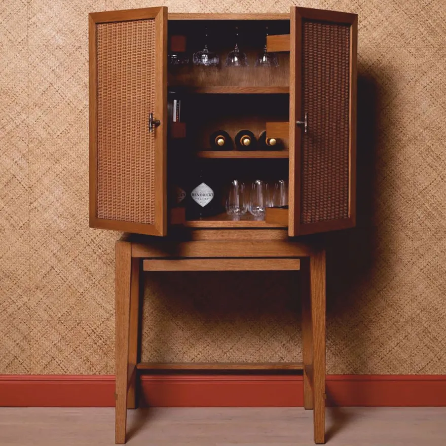 Casa Padrino Luxus Barschrank - Weinschrank mit 2 Türen Braun / Bronze H. 167,5 cm - Bar Möbel