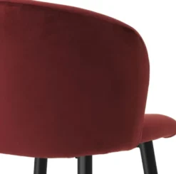 Casa Padrino Luxus Barstuhl Bordeauxrot / Schwarz / Gold 50,5 x 54 x H. 102 cm - Luxus Barhocker mit Rückenlehne und edlem Samstoff - Luxus Bar Möbel