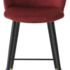 Casa Padrino Luxus Barstuhl Bordeauxrot / Schwarz / Gold 50,5 x 54 x H. 92,5 cm - Luxus Barhocker mit Rückenlehne und edlem Samstoff - Luxus Bar Möbels