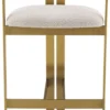 Casa Padrino Luxus Barstuhl Creme / Messing 53 x 44,5 x H. 107 cm - Gepolsterter Edelstahl Barhocker - Luxus Barmöbel