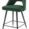 Casa Padrino Luxus Barstuhl Grün / Schwarz 50 x 50 x H. 90 cm - Luxus Barhocker mit Rückenlehne