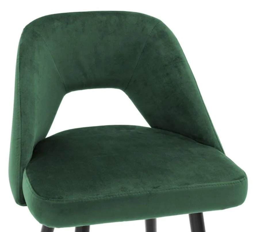 Casa Padrino Luxus Barstuhl Grün / Schwarz 50 x 50 x H. 90 cm - Luxus Barhocker mit Rückenlehne
