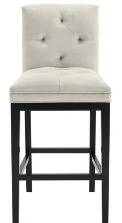 Casa Padrino Luxus Barstuhl Hellgrau / Schwarz 51 x 63 x H. 110 cm - Hotel Restaurant Club Möbel