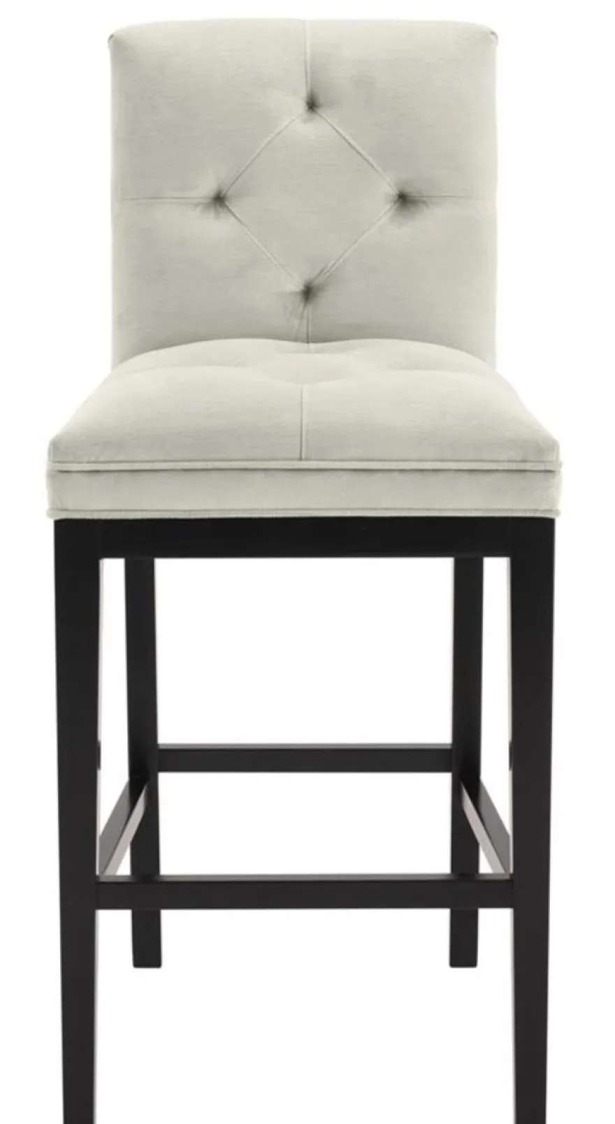 Casa Padrino Luxus Barstuhl Hellgrau / Schwarz 51 x 63 x H. 110 cm - Hotel Restaurant Club Möbel