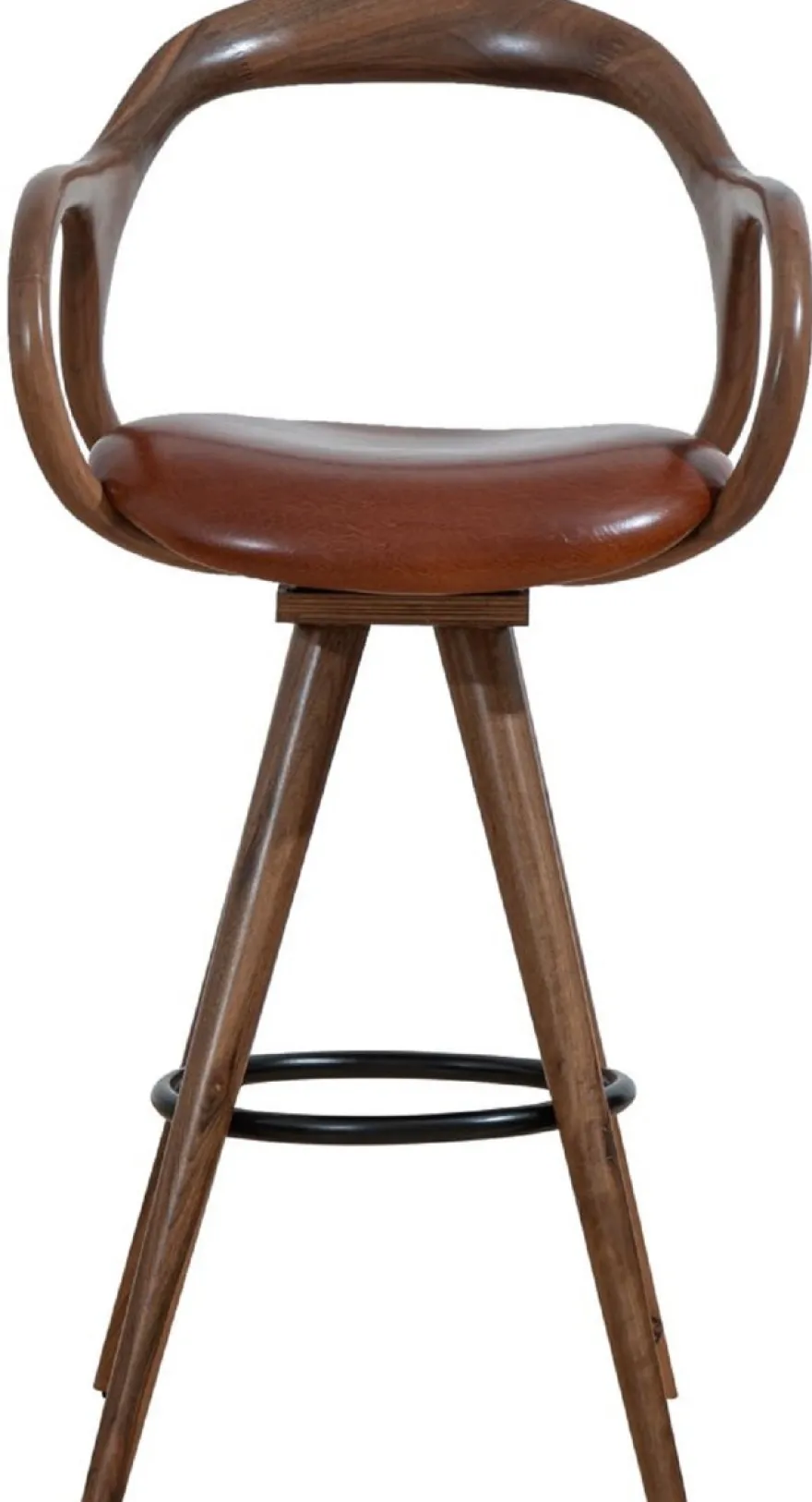 Casa Padrino Luxus Barstuhl mit Armlehnen Braun / Schwarz H. 108 cm
