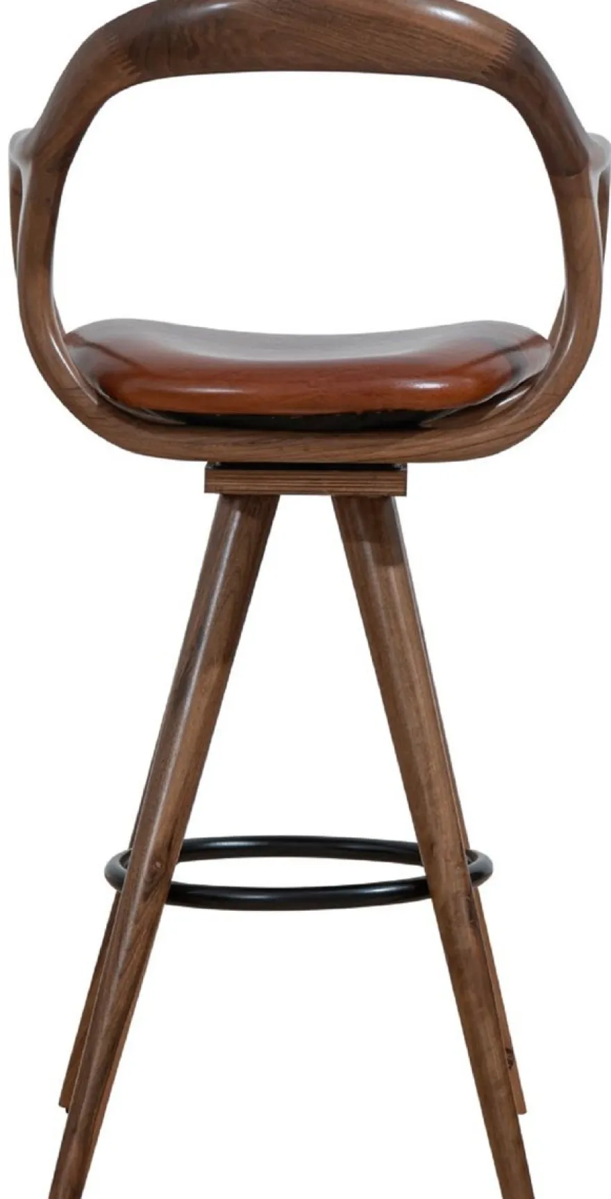 Casa Padrino Luxus Barstuhl mit Armlehnen Braun / Schwarz H. 108 cm
