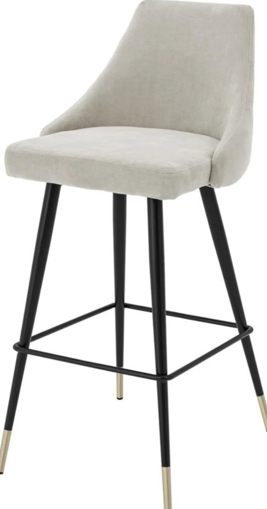 Casa Padrino Luxus Barstuhl Sandfarben / Schwarz 47 x 52 x H. 101 cm - Edles Design für exklusive Räume