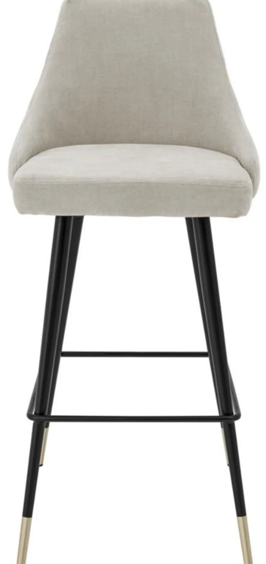Casa Padrino Luxus Barstuhl Sandfarben / Schwarz 47 x 52 x H. 101 cm - Edles Design für exklusive Räume