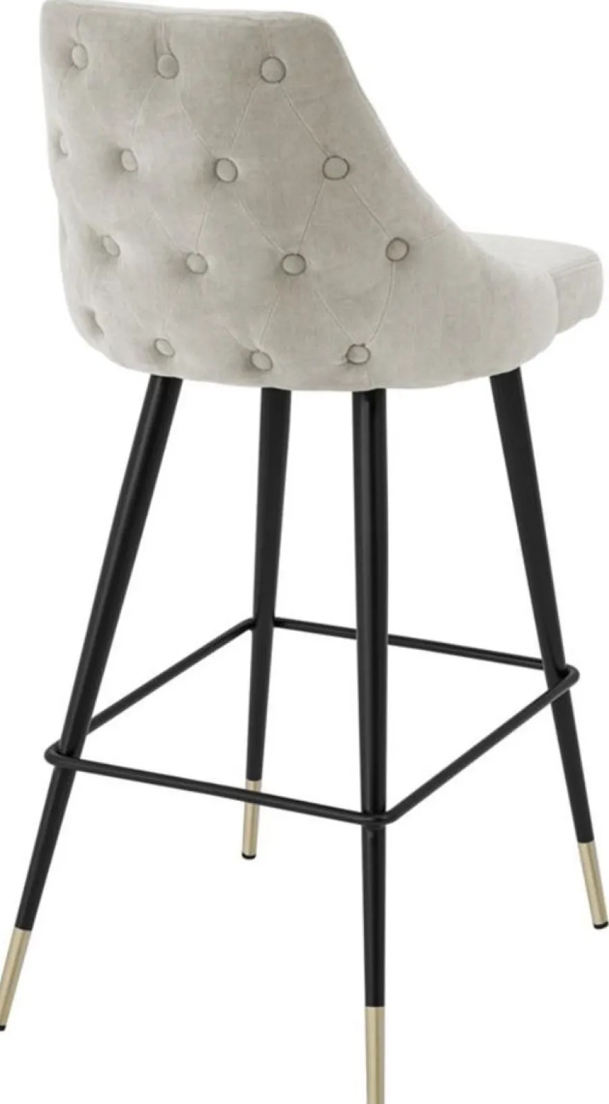 Casa Padrino Luxus Barstuhl Sandfarben / Schwarz 47 x 52 x H. 101 cm - Edles Design für exklusive Räume