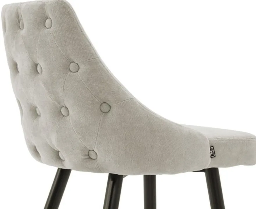 Casa Padrino Luxus Barstuhl Sandfarben / Schwarz 47 x 52 x H. 101 cm - Edles Design für exklusive Räume