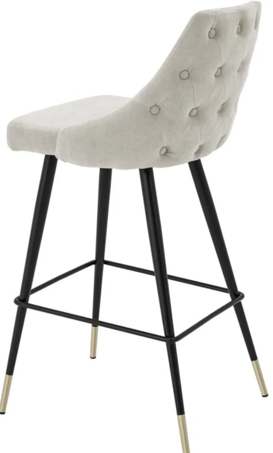 Casa Padrino Luxus Barstuhl Sandfarben / Schwarz 47 x 52 x H. 101 cm - Edles Design für exklusive Räume