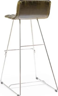 Casa Padrino Luxus Barstuhl Set Schwarz / Gold / Silber 37 x 33 x H. 90 cm - Moderne Barstühle mit Kunstleder - Garten Gastronomie Bar Möbel