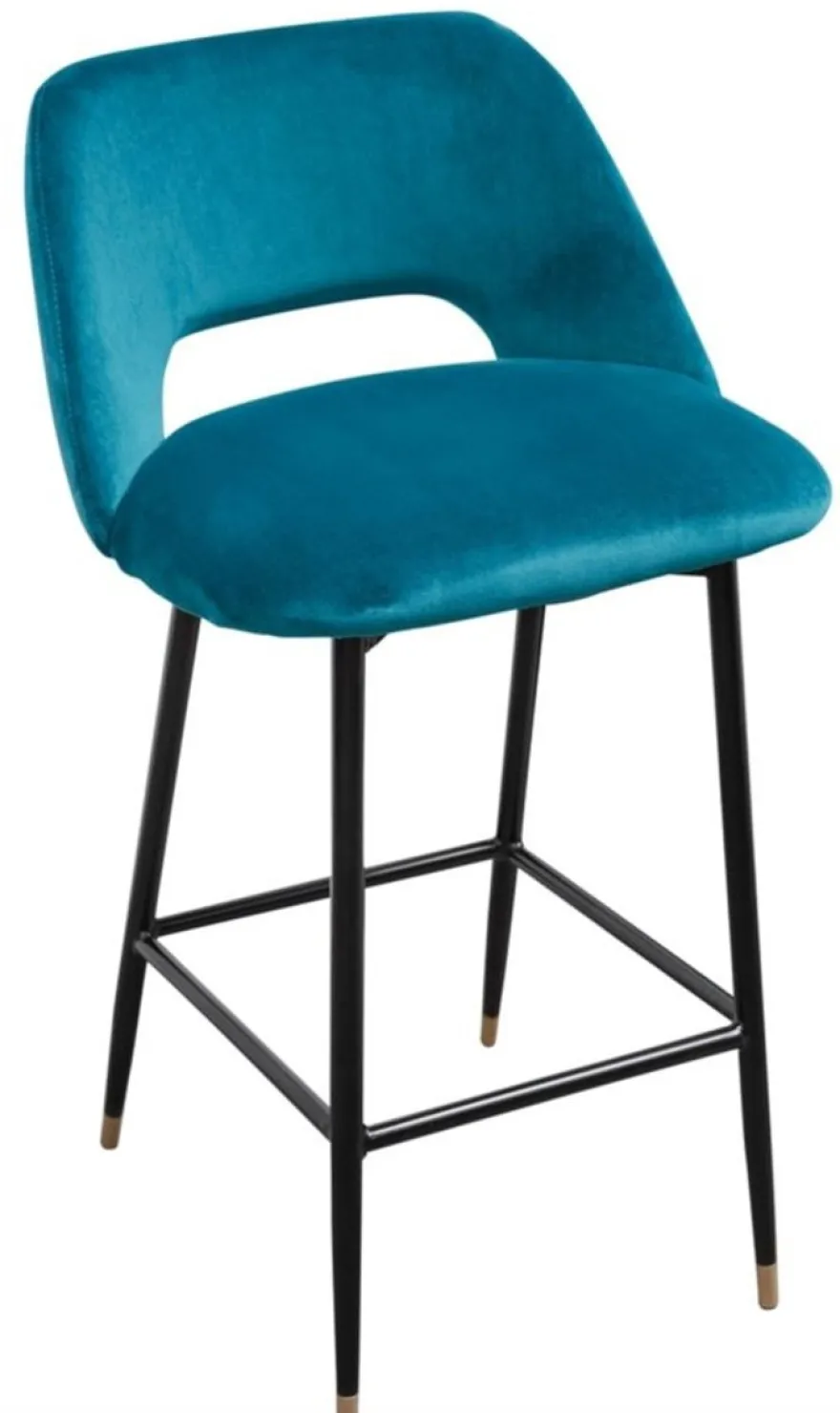 Casa Padrino Luxus Barstuhl Türkis / Schwarz 55 x 58 x H. 97 cm - Luxus Barmöbel