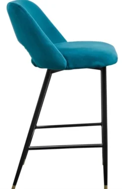 Casa Padrino Luxus Barstuhl Türkis / Schwarz 55 x 58 x H. 97 cm - Luxus Barmöbel