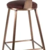 Casa Padrino Luxus Barstuhl Weinrot / Kupfer 44 x 44 x H. 104 cm - Gepolsterter Barhocker mit edlem Kunstleder - Bar Möbel - Luxus Möbel