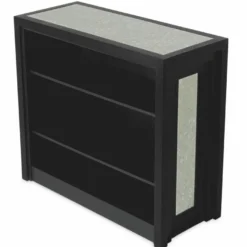 Casa Padrino Luxus Bar Theke mit antikem Spiegelglas Schwarz 120 cm - Bar Möbel