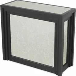Casa Padrino Luxus Bar Theke mit antikem Spiegelglas Schwarz 120 cm - Bar Möbel