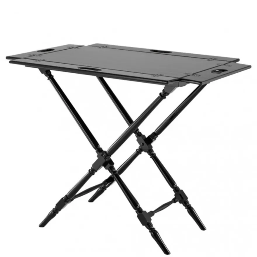 Casa Padrino Luxus Bar Tisch Neoklassisch Schwarz Hochglanz mit abnehmbarem Tablett 81 x 53 x H. 86 cm