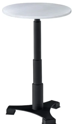 Casa Padrino Luxus Bartisch Weiß / Schwarz Ø 60 x H. 110 cm - Stehtisch mit runder Marmorplatte - Bar Möbel