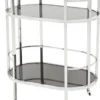 Casa Padrino Luxus Bar Trolley Servierwagen aus Edelstahl und Glas 70 x 43 x H. 81 cm