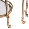 Casa Padrino Luxus Barwagen Gold 75 x 41 x H. 83 cm - Servierwagen mit ausschwenkbarer Glasablage und Rollen