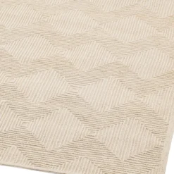 Casa Padrino Luxus Baumwoll Teppich Elfenbeinfarben - Verschiedene Größen - Handgetufteter Woll Teppich - Wohnzimmer Teppich - Luxus Qualität