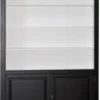 Casa Padrino Luxus Bücherschrank im Art Deco Stil, Schwarz / Weiß, B 168 x H 254 x T 48 cm