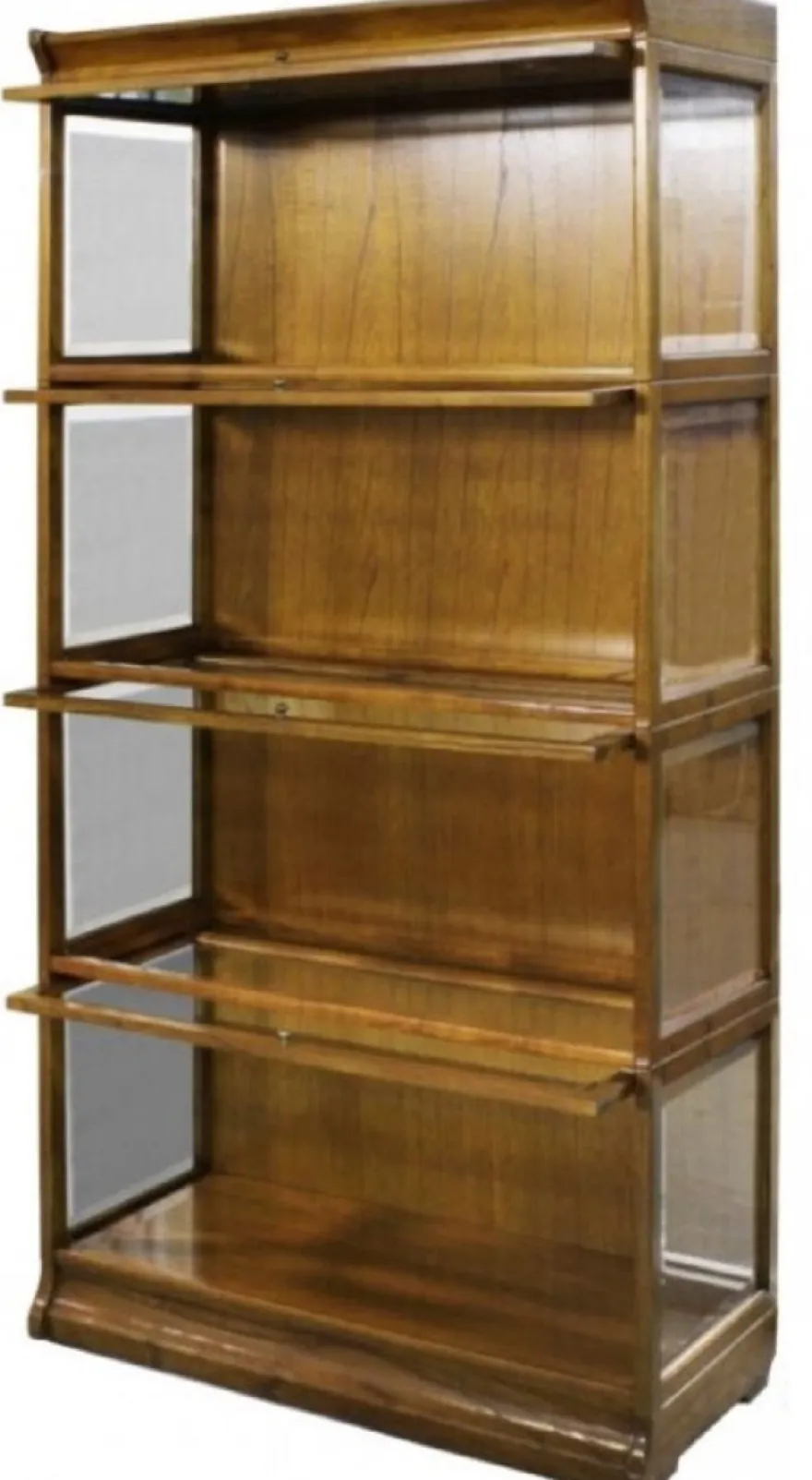 Casa Padrino Luxus Bücherschrank mit 4 Glastüren und LED Beleuchtung Hellbraun 90 x 39 x H. 182 cm - Büroschrank