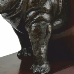 Casa Padrino Luxus Bücherstützen Set Nashorn Bronze / Dunkelbraun - Schreibtisch Deko