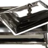 Casa Padrino Luxus Beauté Box im Design Stil Silber aus vernickeltem Metall H 9 cm B 22 cm T 17 cm