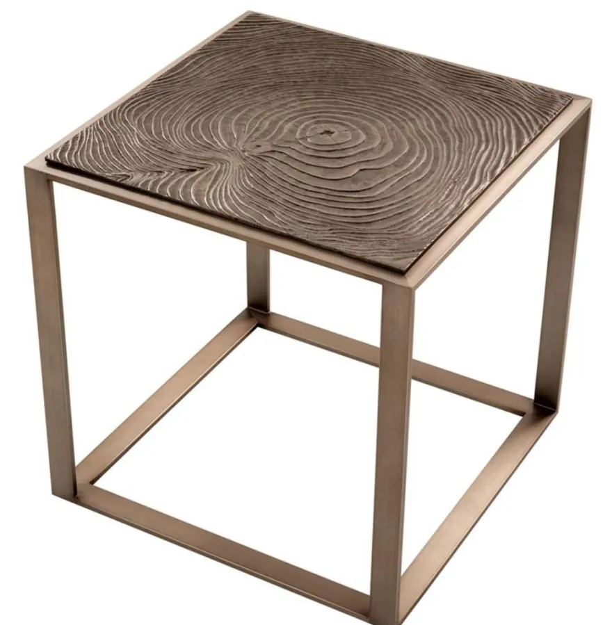 Casa Padrino Luxus Beistelltisch Rosa-Bronze 56 x 56 x H. 55,5 cm - Hotel Möbel