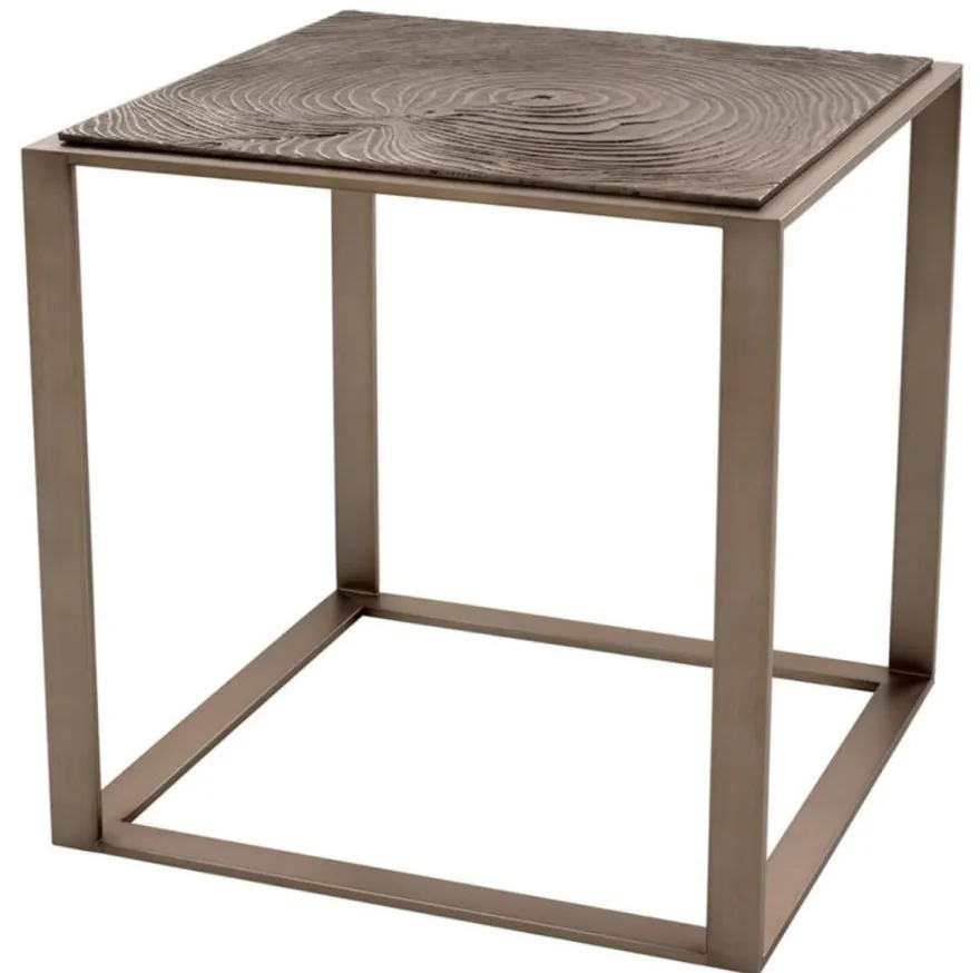 Casa Padrino Luxus Beistelltisch Rosa-Bronze 56 x 56 x H. 55,5 cm - Hotel Möbel