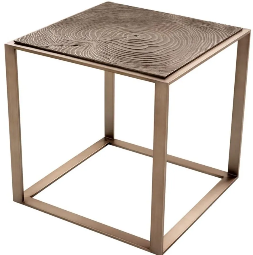 Casa Padrino Luxus Beistelltisch Rosa-Bronze 56 x 56 x H. 55,5 cm - Hotel Möbel