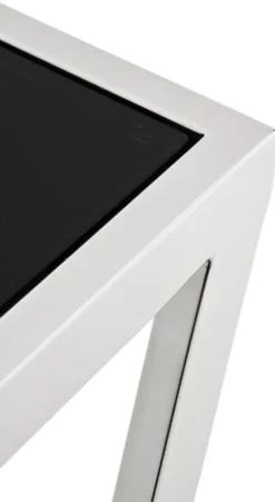 Casa Padrino Luxus Beistelltisch Silber 40,5 x 40,5 x H. 110 cm - Designermöbel