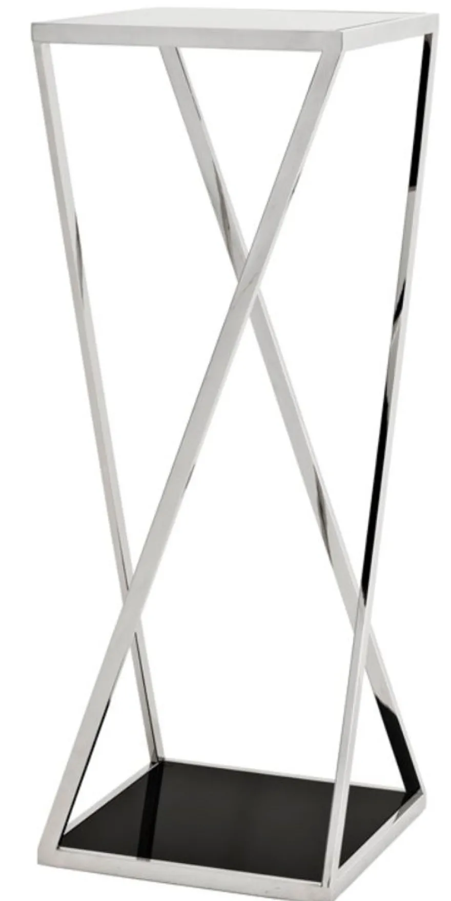 Casa Padrino Luxus Beistelltisch Silber 40,5 x 40,5 x H. 110 cm - Designermöbel