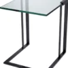 Casa Padrino Luxus Beistelltisch Bronzefarben 45 x 45,5 x H. 56,5 cm - Edelstahl Tisch mit Glasplatte - Luxus Wohnzimmer Möbel
