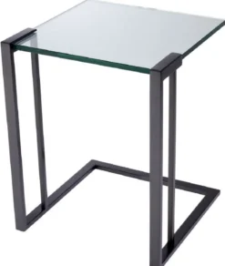 Casa Padrino Luxus Beistelltisch Bronzefarben 45 x 45,5 x H. 56,5 cm - Edelstahl Tisch mit Glasplatte - Luxus Wohnzimmer Möbel
