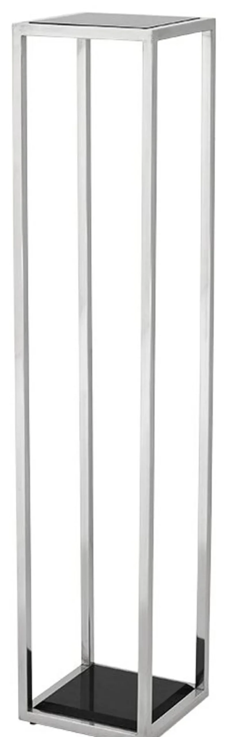 Casa Padrino Luxus Beistelltisch Silber 25 x 25 x H. 120 cm - Designer Tisch Möbel