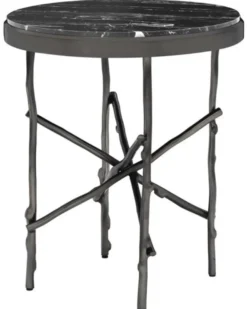 Casa Padrino Luxus Beistelltisch Bronze / Schwarz Ø 50,5 x H. 58,5 cm - Luxus Möbel