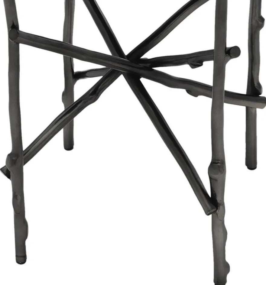 Casa Padrino Luxus Beistelltisch Bronze / Schwarz Ø 50,5 x H. 58,5 cm - Luxus Möbel