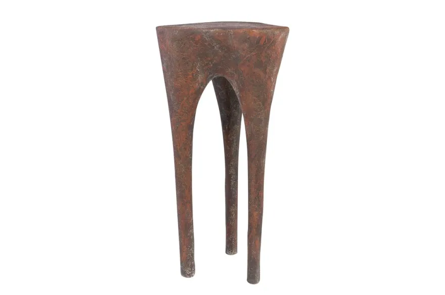 Casa Padrino Luxus Beistelltisch Kupferfarben 40 x 39 x H. 80 cm - Hoher skulpturaler Design Tisch in Alt-Kupfer Optik - Luxus Möbel