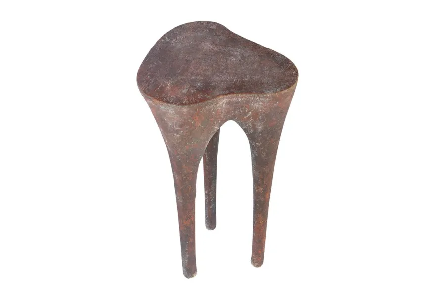 Casa Padrino Luxus Beistelltisch Kupferfarben 40 x 39 x H. 80 cm - Hoher skulpturaler Design Tisch in Alt-Kupfer Optik - Luxus Möbel