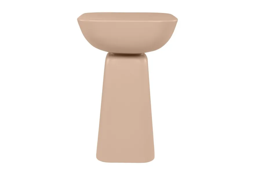 Casa Padrino Luxus Beistelltisch Terrakotta 40 x 40 x H. 60 cm - Beistelltisch aus Faserbeton mit gestapelten balancierenden Formen - Luxus Möbel