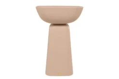 Casa Padrino Luxus Beistelltisch Terrakotta 40 x 40 x H. 60 cm - Beistelltisch aus Faserbeton mit gestapelten balancierenden Formen - Luxus Möbel