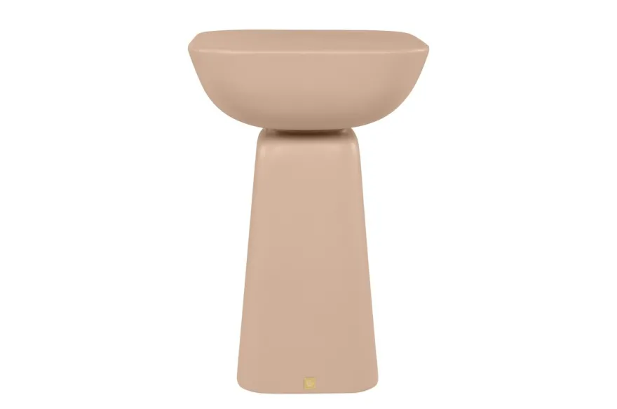 Casa Padrino Luxus Beistelltisch Terrakotta 40 x 40 x H. 60 cm - Beistelltisch aus Faserbeton mit gestapelten balancierenden Formen - Luxus Möbel