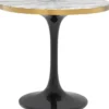 Casa Padrino Luxus Beistelltisch Grau / Messing / Schwarz Ø 55 x H. 52,5 cm - Luxus Möbel