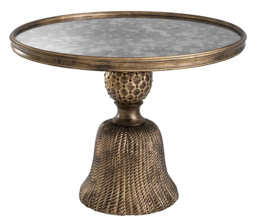 Casa Padrino Luxus Beistelltisch Antik Gold Ø 53,5 x H. 40 cm - Luxus Wohnzimmermöbel