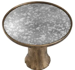 Casa Padrino Luxus Beistelltisch Antik Gold Ø 53,5 x H. 40 cm - Luxus Wohnzimmermöbel