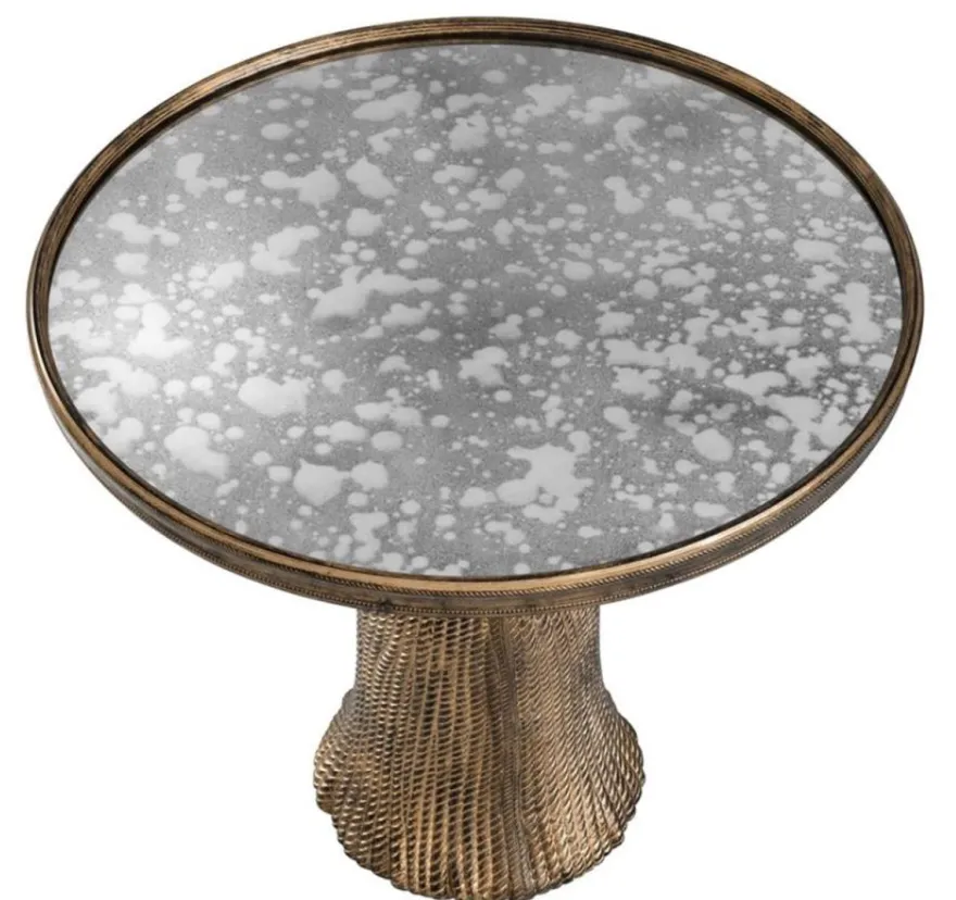 Casa Padrino Luxus Beistelltisch Antik Gold Ø 53,5 x H. 40 cm - Luxus Wohnzimmermöbel