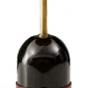 Casa Padrino Luxus Beistelltisch Braun / Messing / Schwarz Ø 29,5 x H. 51,5 cm - Runder Tisch mit Marmorfuß - Wohnzimmer Möbel - Luxus Möbel